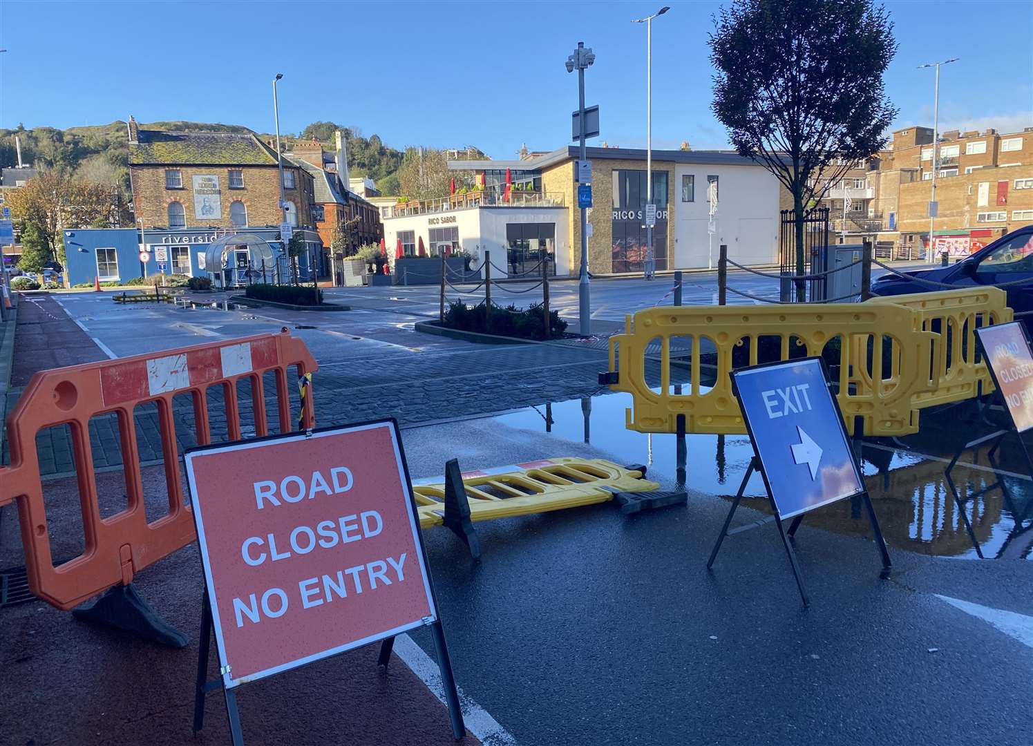 Storm damage at M&S in St James retail park in Dover leads to car park being partially shut