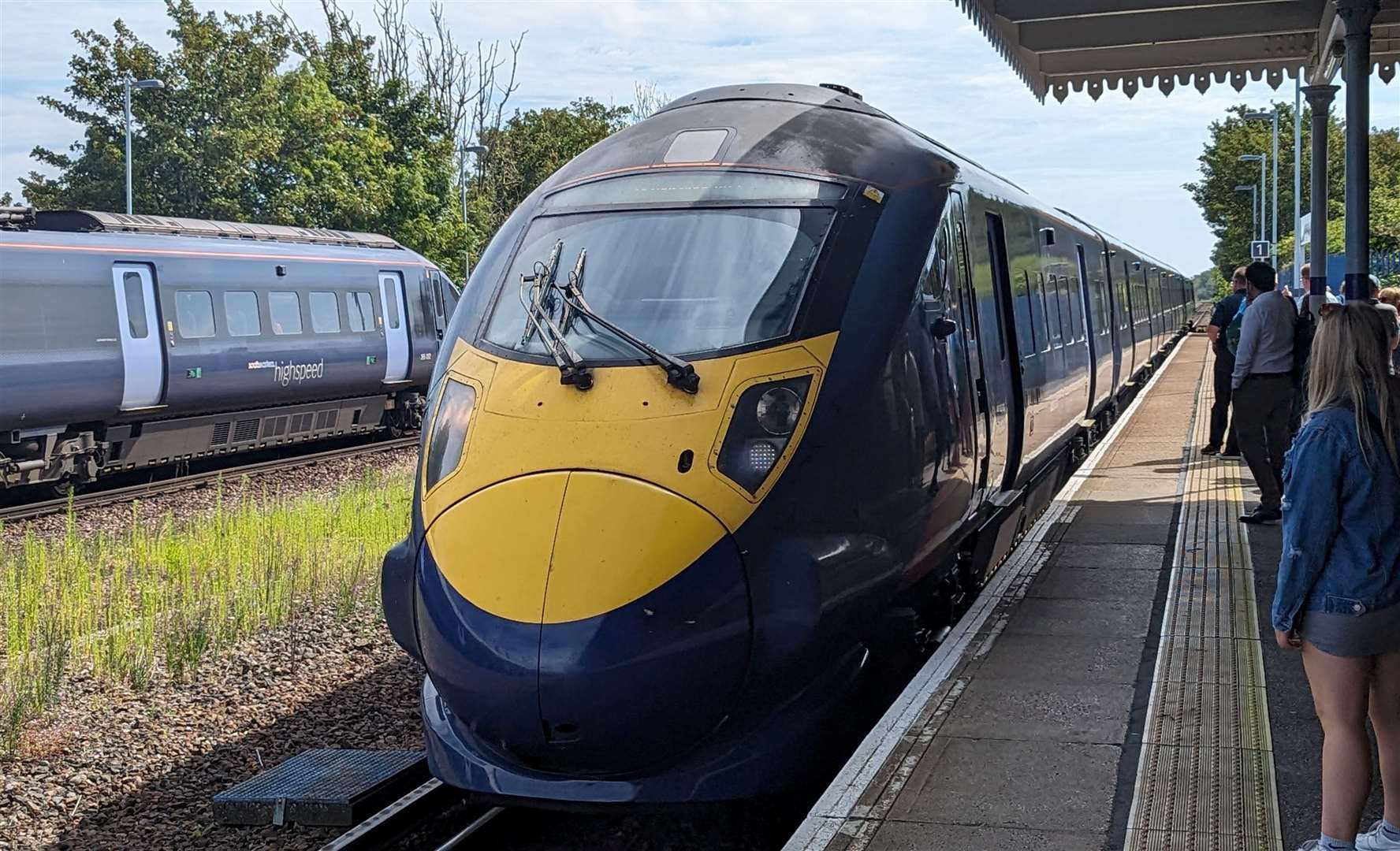 The newly-refurbished Class 395 arriving at Folkestone West this morning