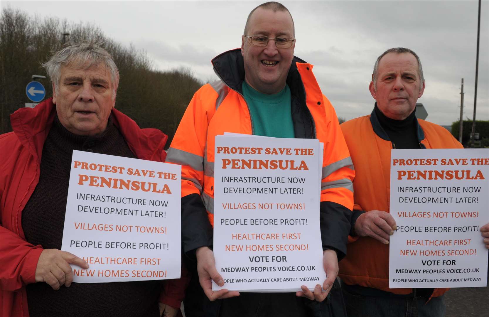 From left, parish councillor Ron Sands, Chris Spalding and Cllr Mick Pendergast