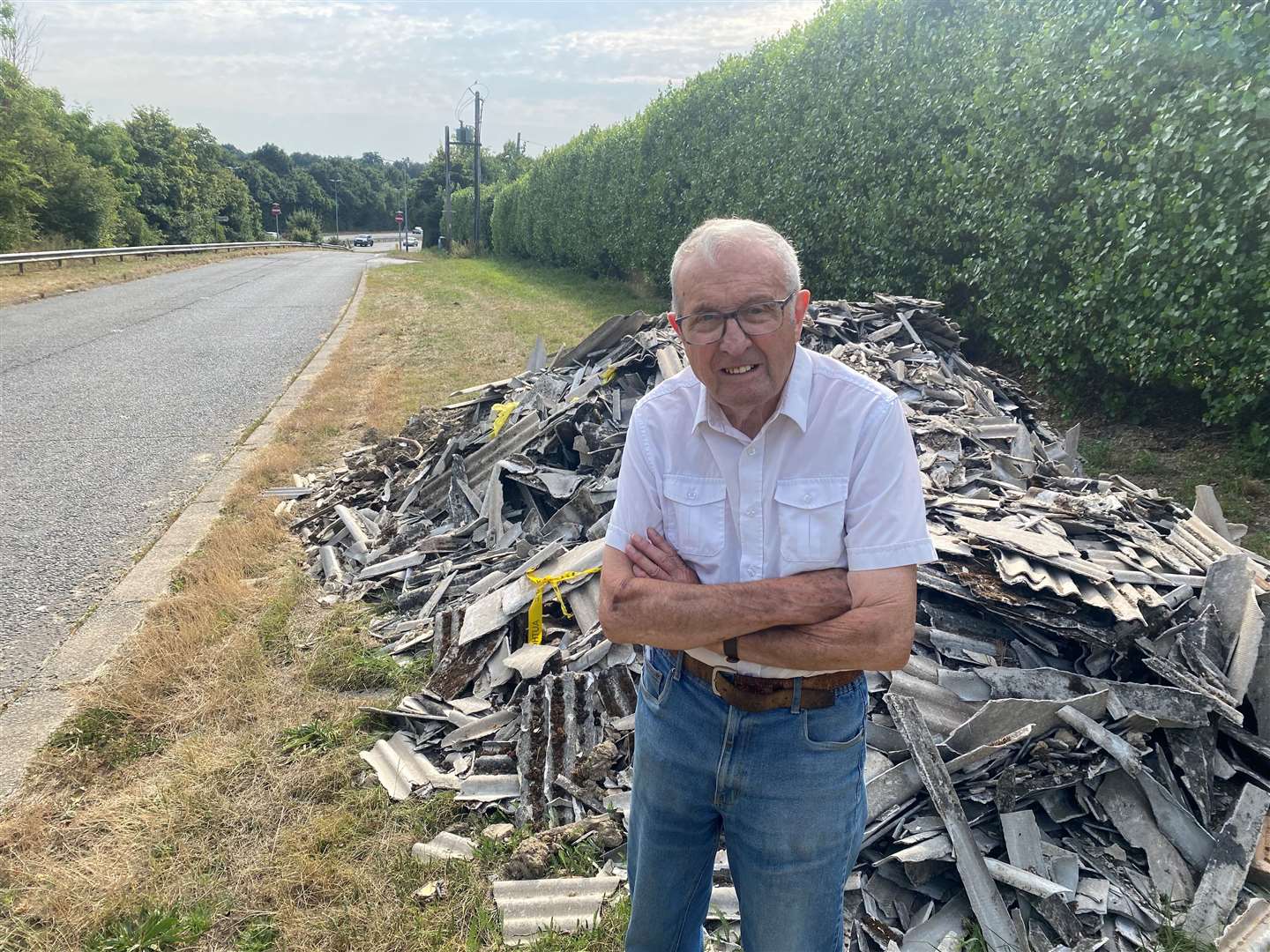 Peter Wilson has called on Swale Borough Council to take action after asbestos was dumped on public land near Hernhill, Faversham