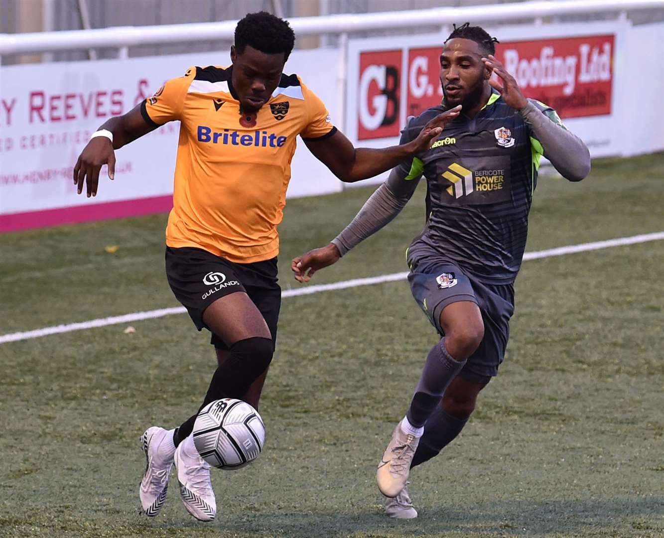 Dartford's Craig Braham-Barrett - in action at Maidstone - has missed the last four games through injury. Picture: Keith Gillard