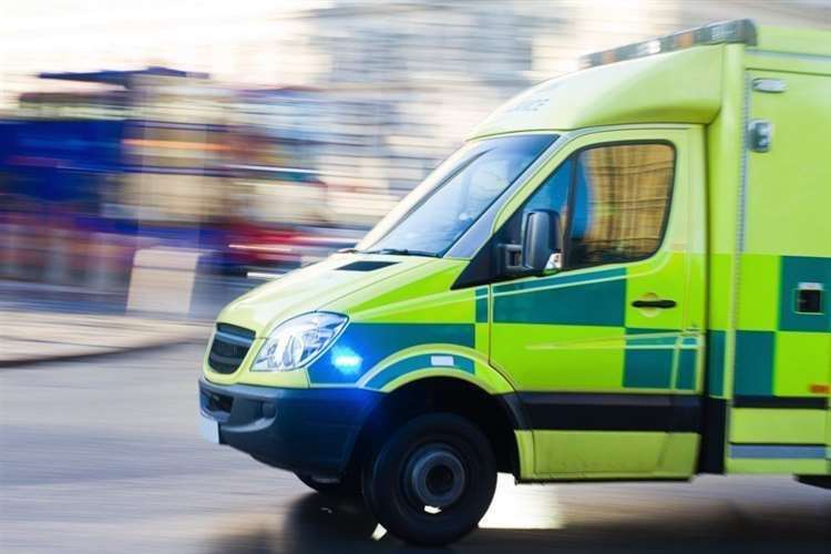 An ambulance was called to the scene. Stock Image