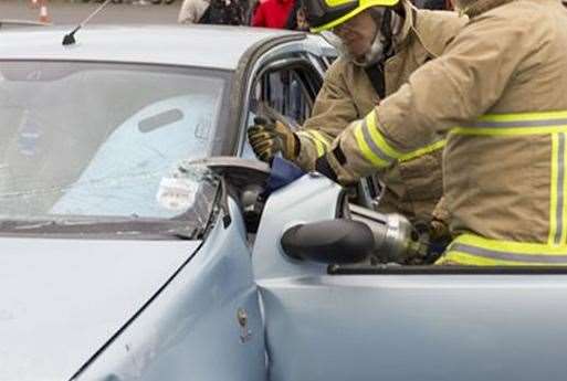 Fire crews rescued the trapped woman. Stock picture (7972262)