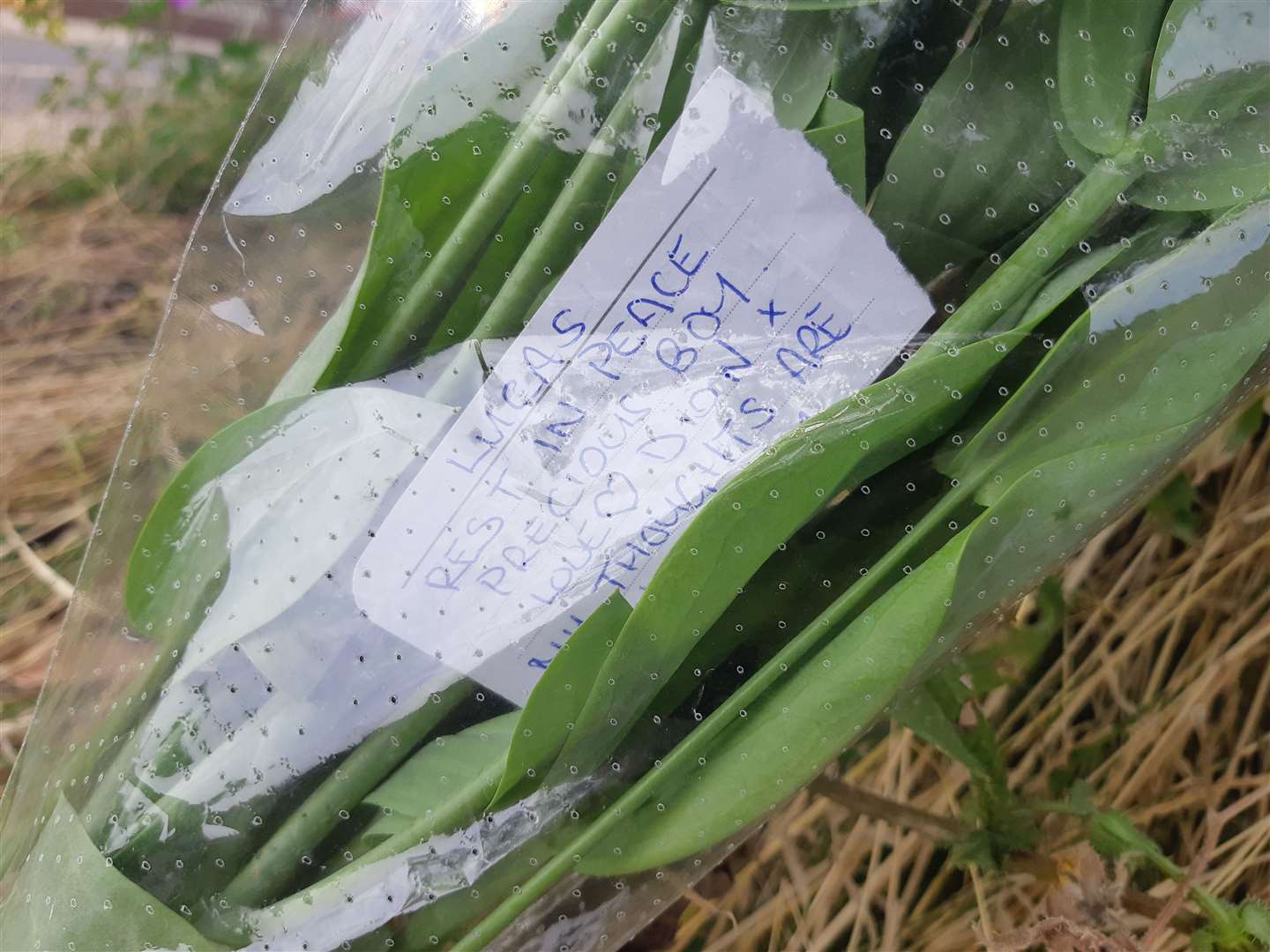 Flowers left at the scene in Sandwich (15558734)