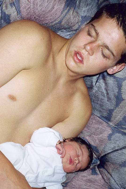 James Sedge, from Sheerness, with his newborn daughter Tilly