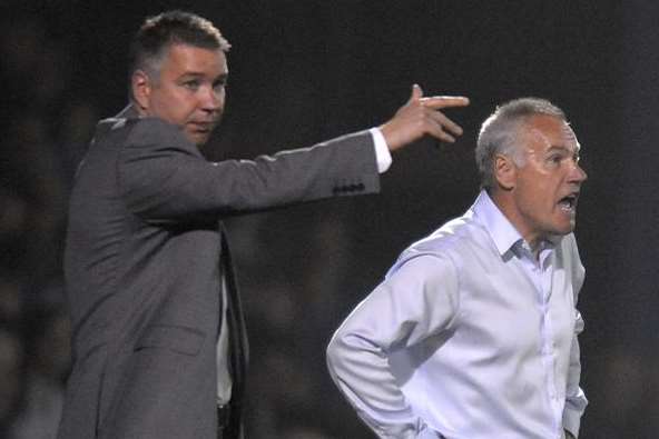 Gillingham boss Peter Taylor and opposite number Darren Ferguson have both gone with youthful sides this season Picture: Barry Goodwin