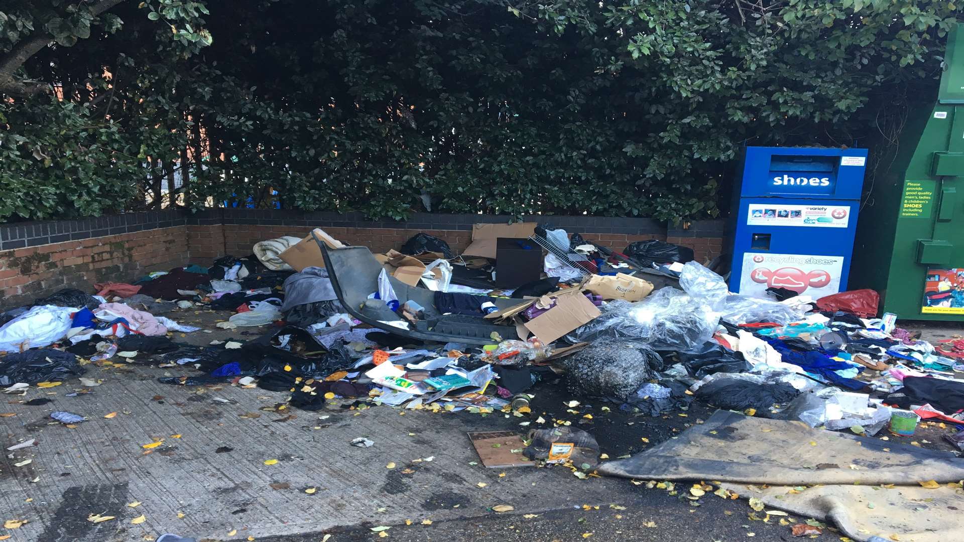 The recycling space at Morrison's Northfleet on Saturday, October 21, afternoon