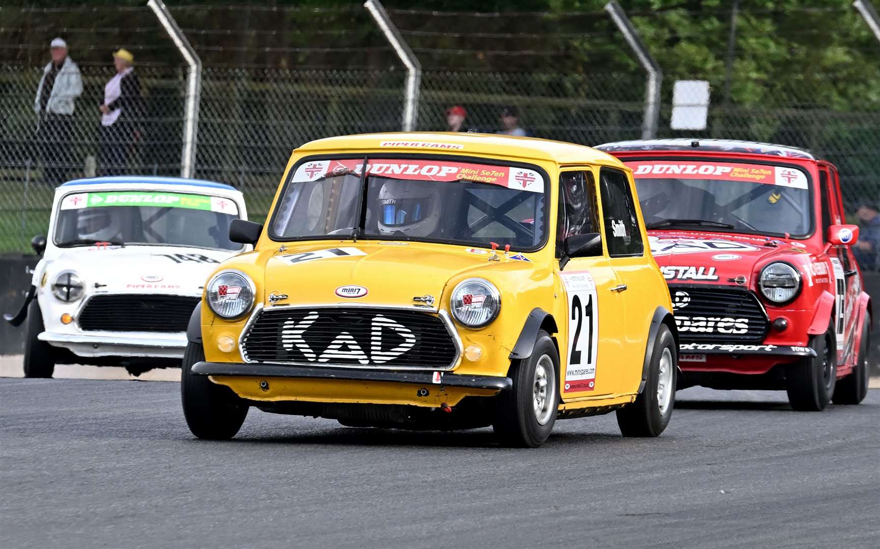 Aaron Smith, from Larkfield, finished fourth, fifth and sixth in the Mini Se7en races when not handling his Mini Miglia. Picture: Simon Hildrew