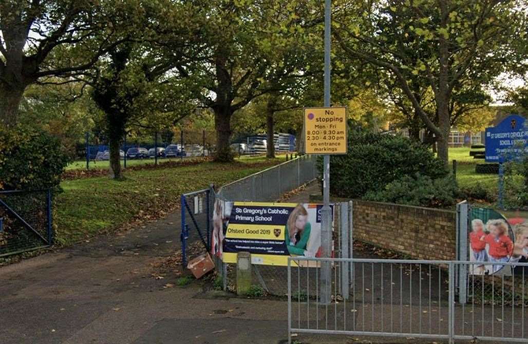 A man reportedly grabbed a schoolgirl outside St Gregory's Primary in Margate. Picture: Google