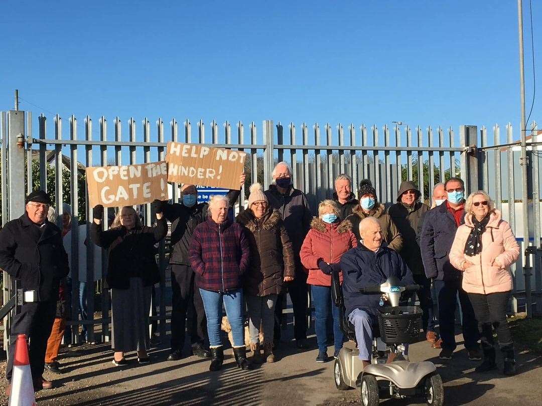 Some residents have protested for the gate to be opened. Picture: Kim Brierly