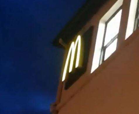 The video ends pointing to the sign of the McDonald's in Greenhithe. Picture: Triangle News (7450893)