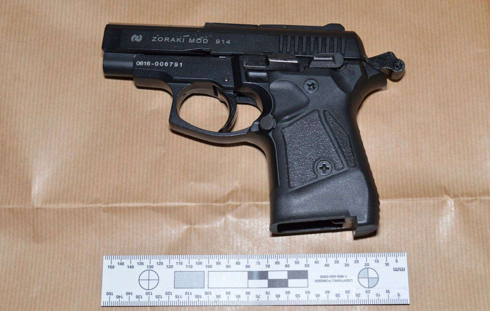 A Zoraki pistol was seized by police