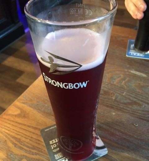 Much to the apprentice SD’s horror and embarrassment, I had a moment of madness and at one point decided to sample a Strongbow Dark Fruit