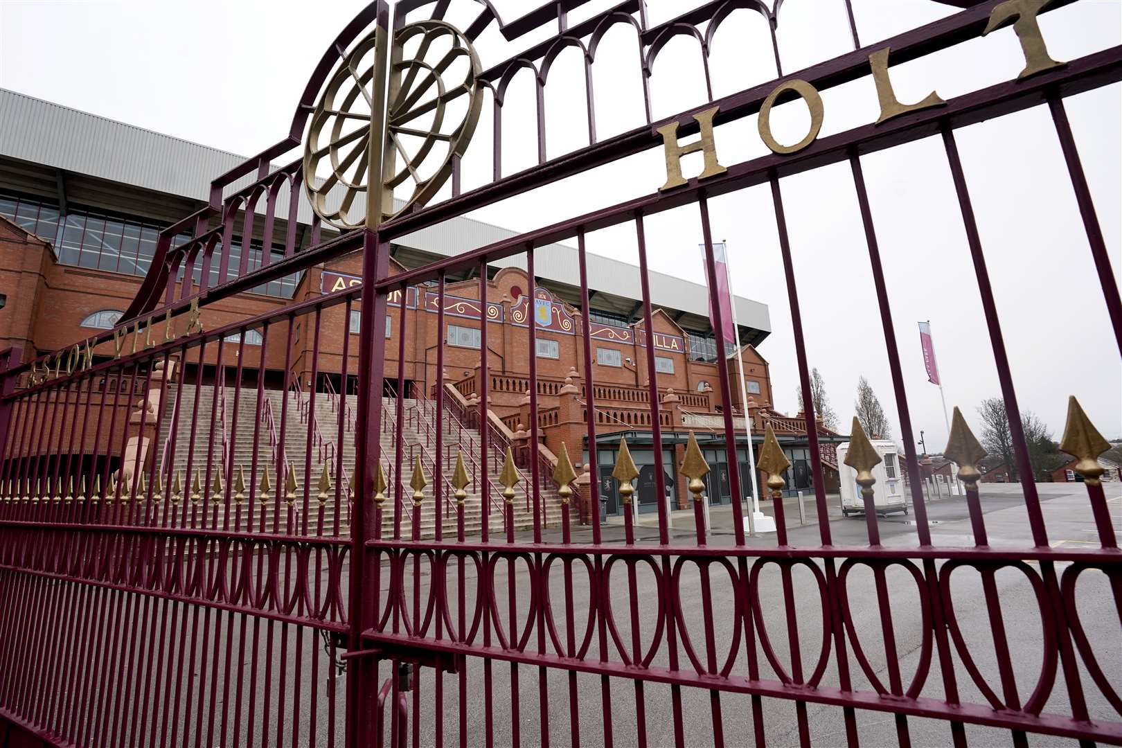 Locked gates at Villa Park, home of Premier League side Aston Villa (Morgan Harlow/PA)