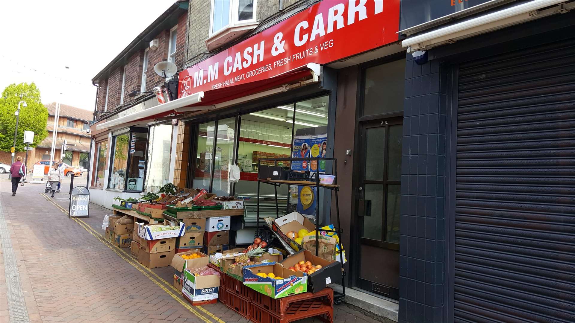 The store stocks fruit and veg