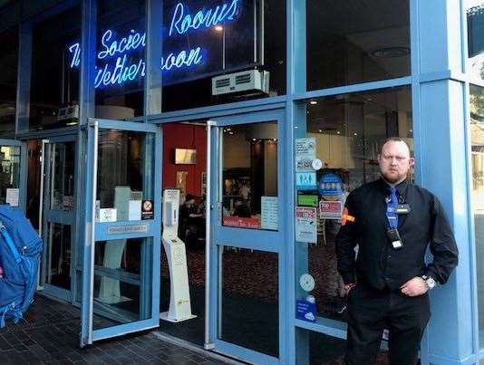 I don’t know what time the door staff began their shift, but both bouncers were well established at the Society Rooms by 6.30pm on a Saturday