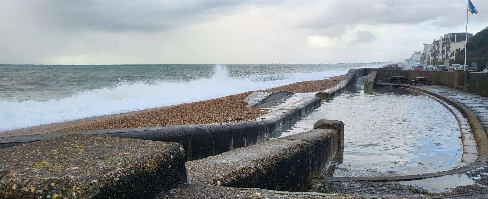 Flooding at the Solarium in Sandgate