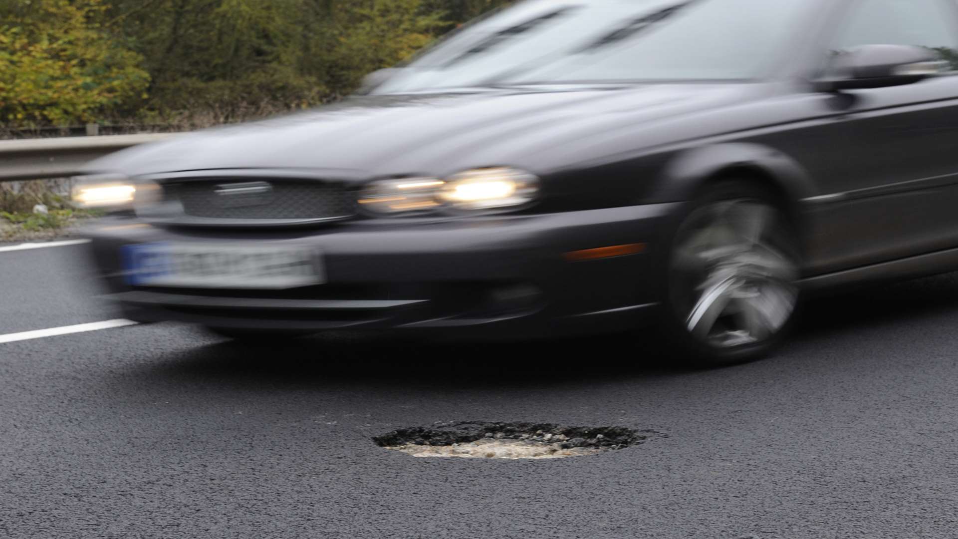 Pothole on the A2