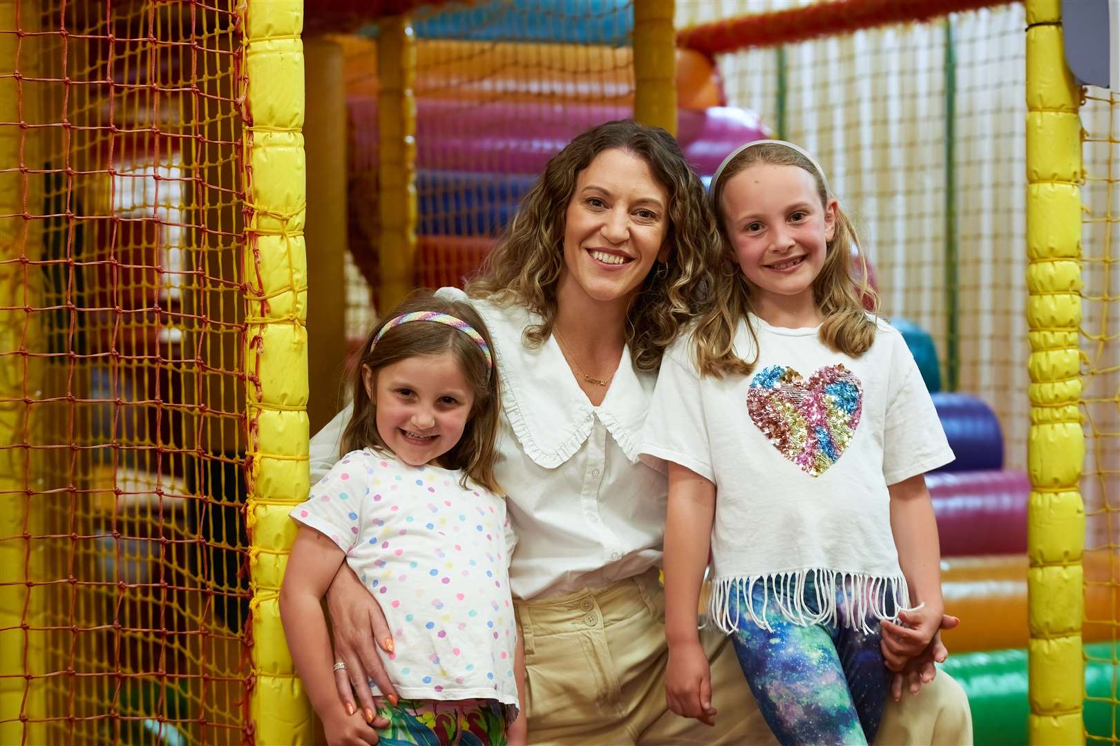 Caroline Steer with her daughters Clementine and Fleur