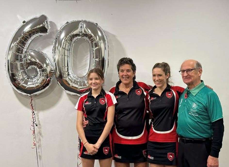 Granddaughter Megan Wood, Jenny Divall, Jenny's daughter Kirsty Wood and Jenny's husband Peter Divall. Picture: Ryan Wood