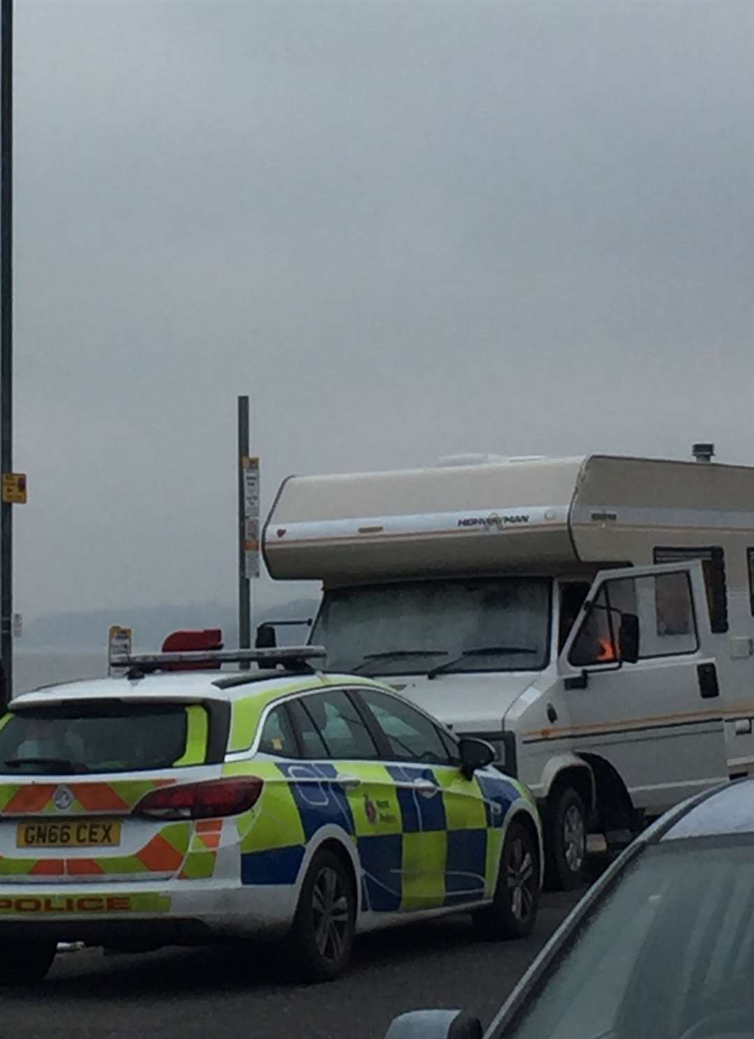 The police at The Leas, Minster, Sheppey, earlier today