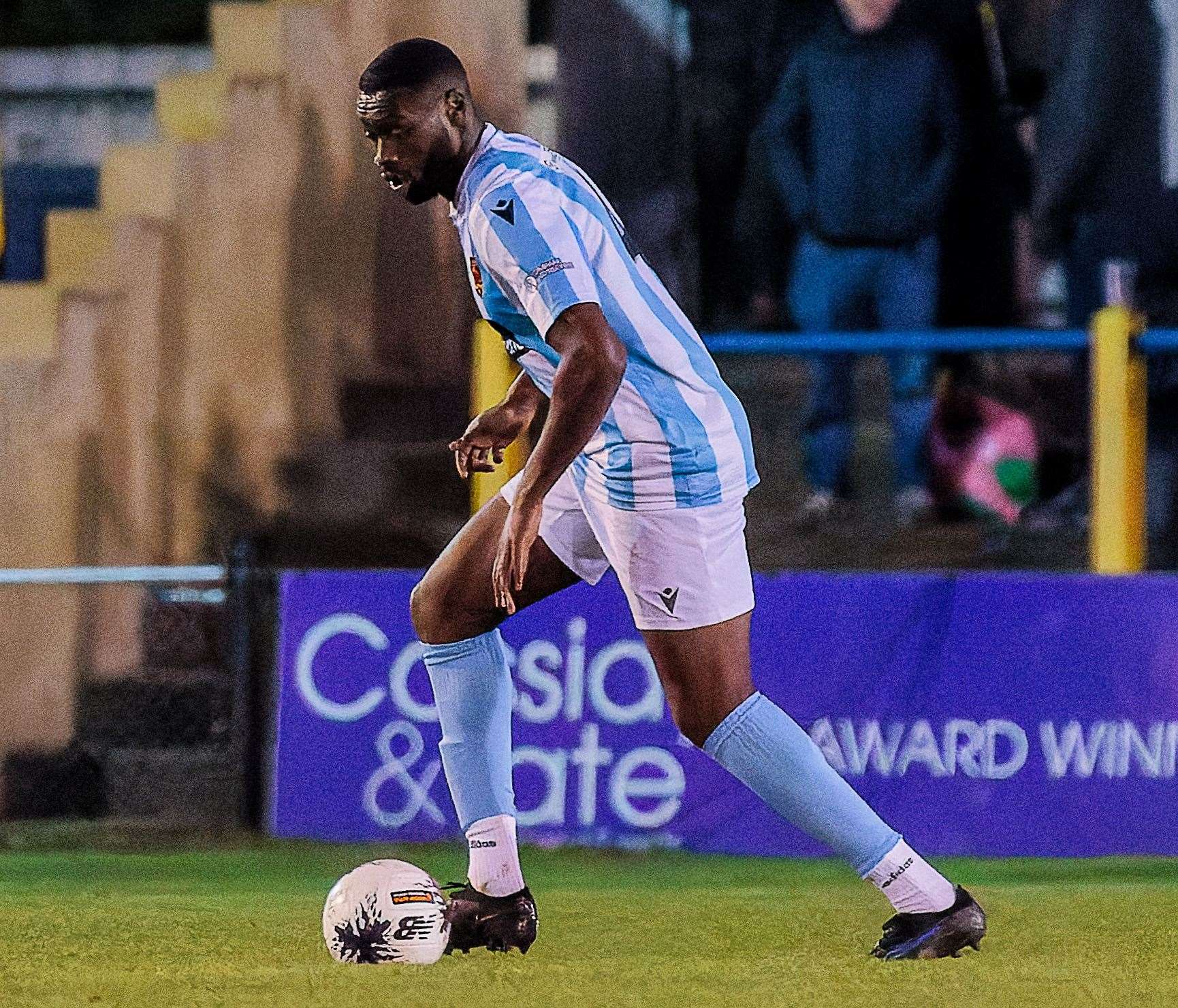 Paul Appiah makes his Maidstone United debut after joining on loan from Leicester City. Picture: Helen Cooper