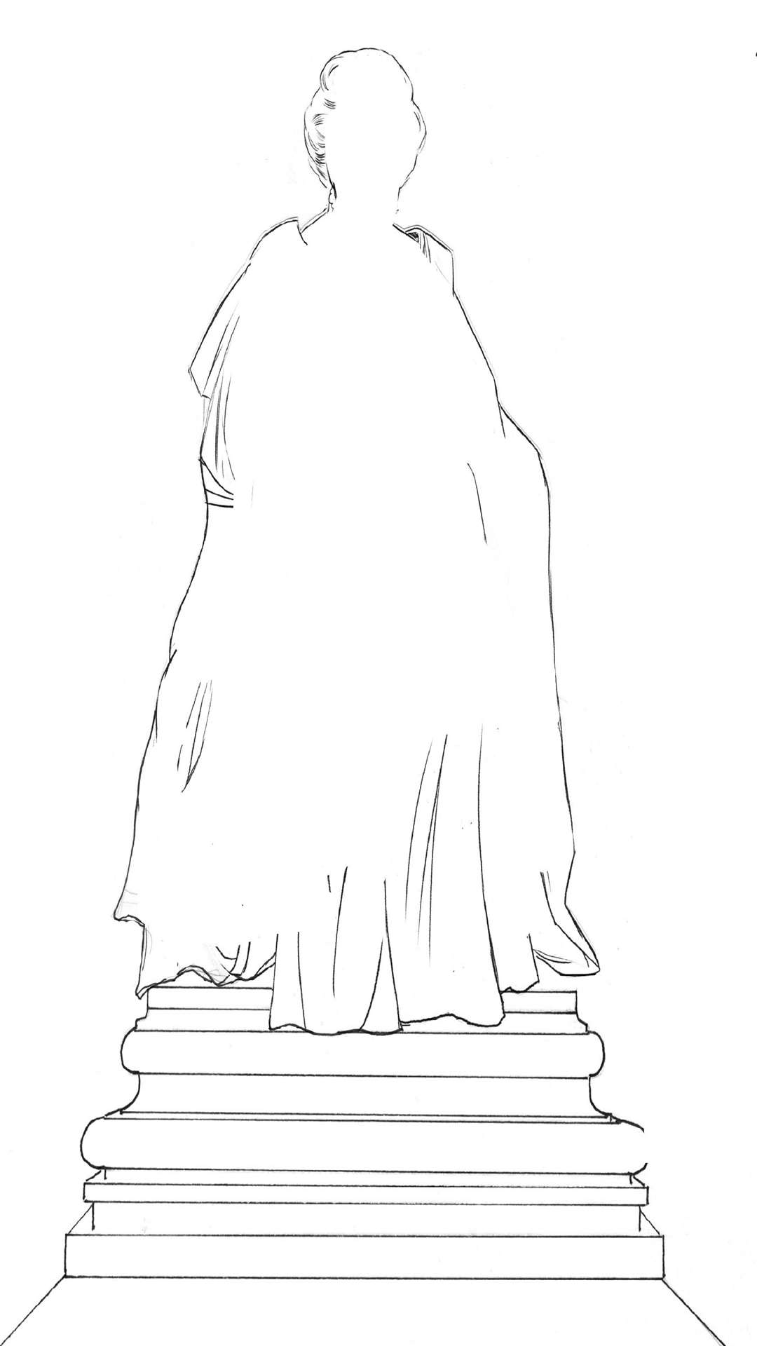 An outline of how the statue of the Queen in Gravesend will look