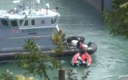 A dinghy was also brought back to Dover yesterday