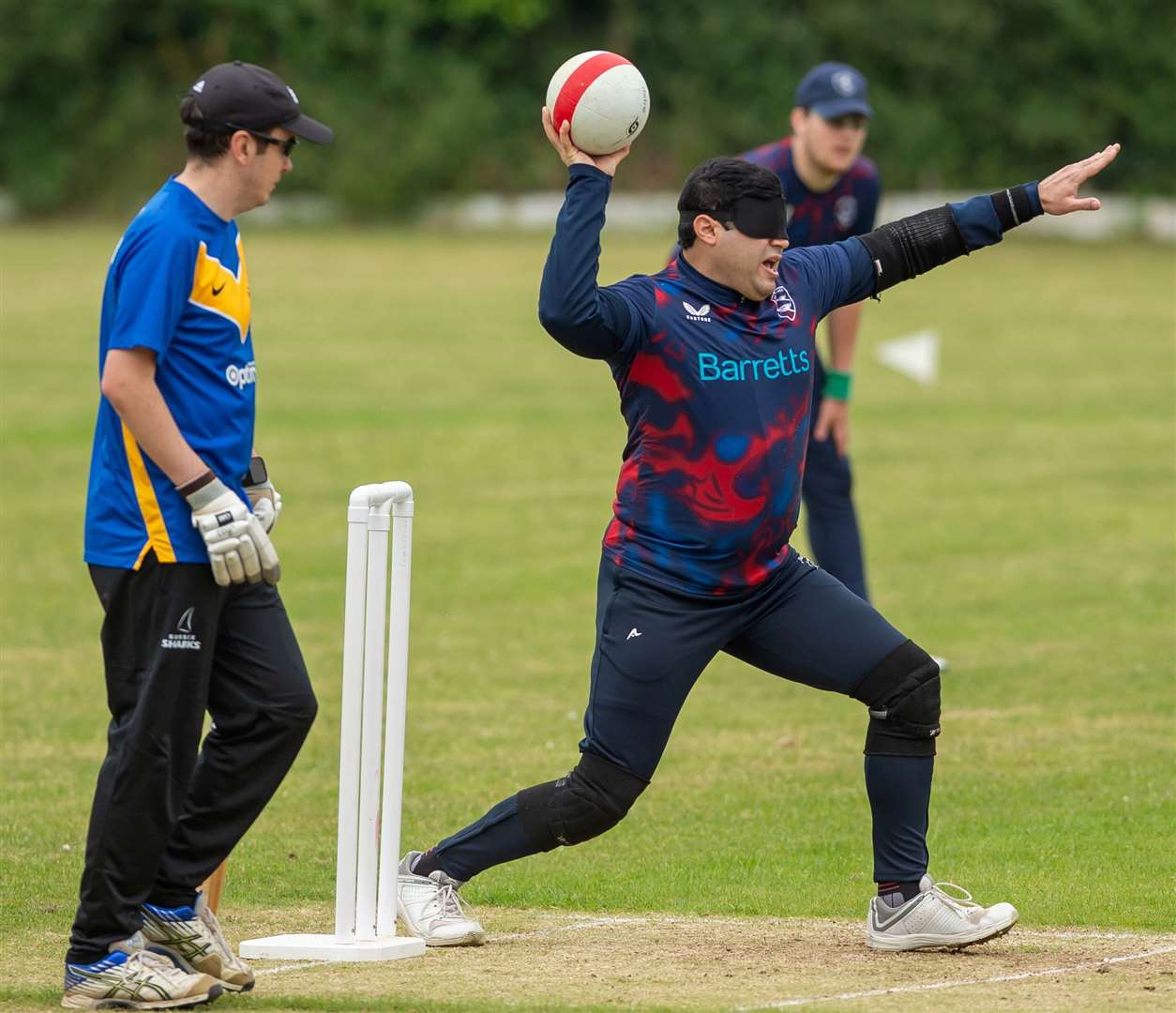 Kent’s visually-impaired team bowling. Picture: Ian Scammell