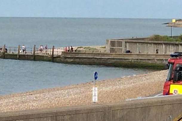 Emergency services at the sea front. Picture Kent999s