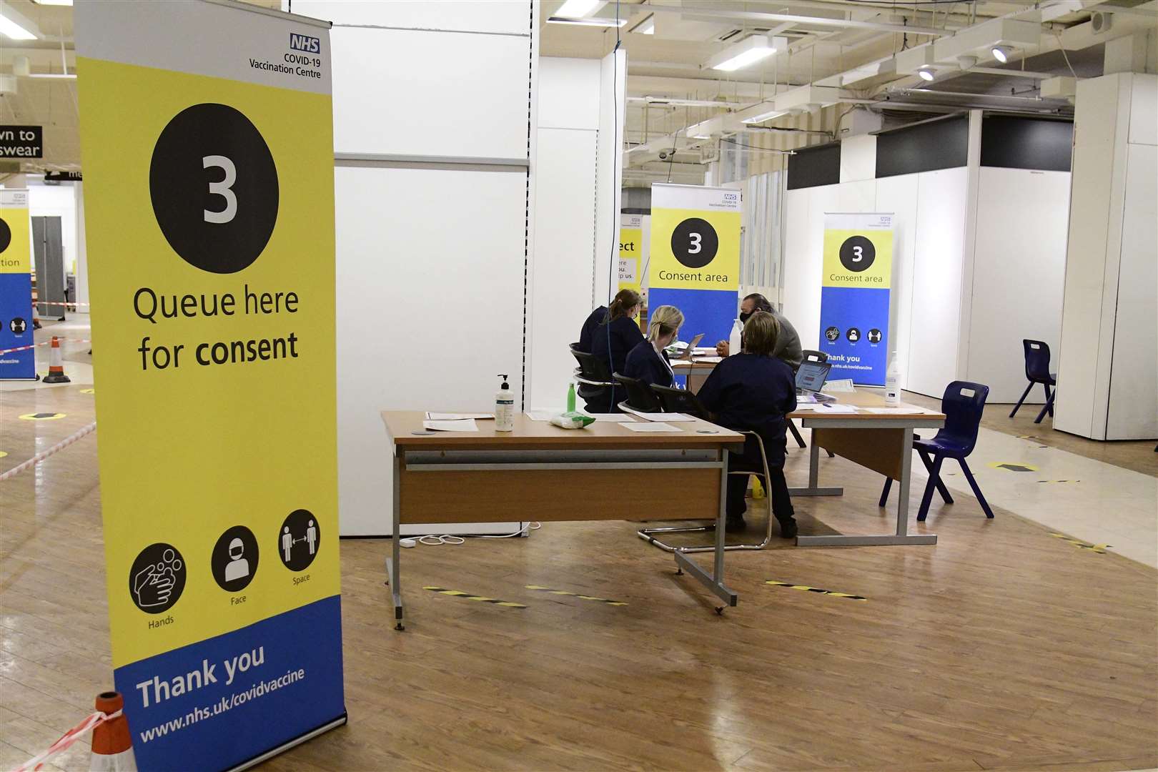 Former Debenhams store in Folkestone is now being used as a vaccination centre. Picture: Barry Goodwin