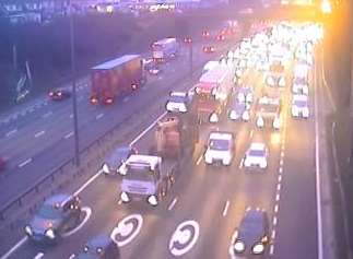 Delays have built up at the Dartford tunnel after a crash. Picture: Highways England