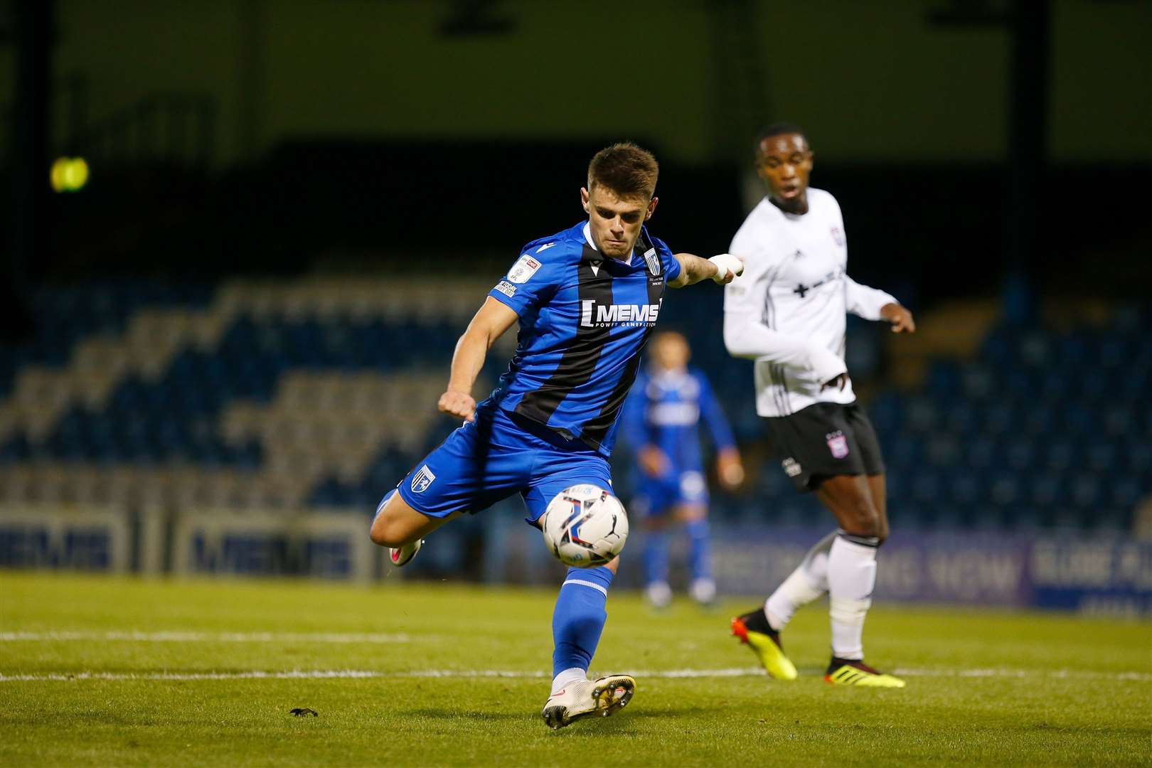 Gillingham forward Charlie Kelman attempts a shot Picture: Andy Jones