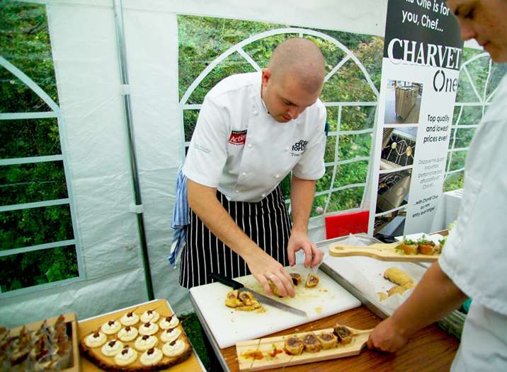 Tom Biddle prepping canapes