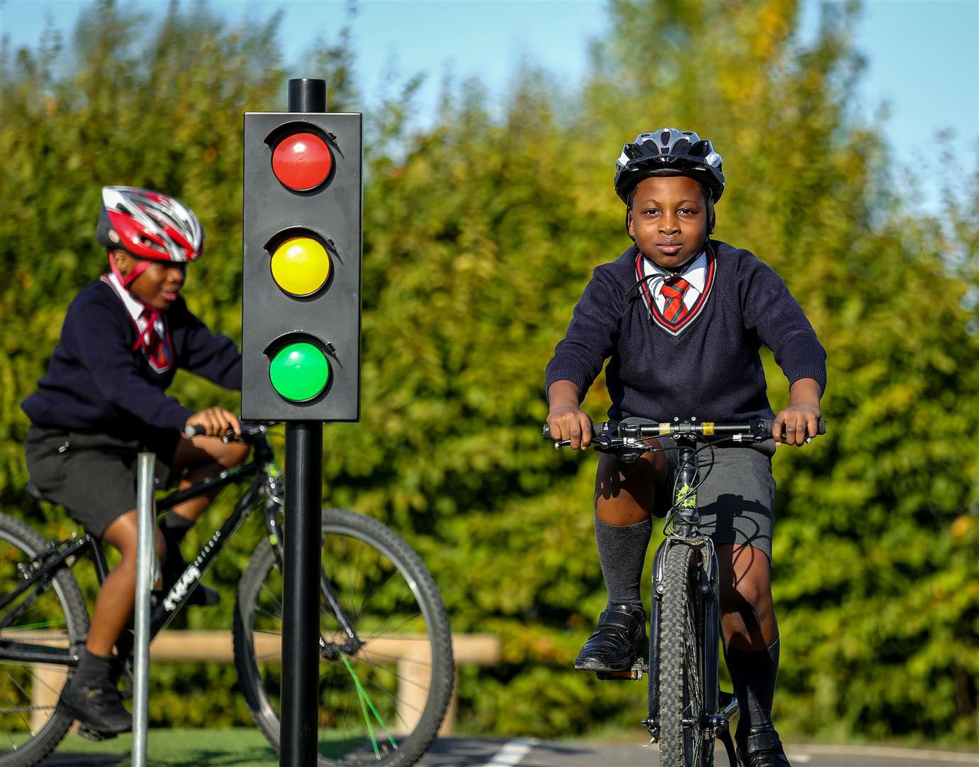 St Joseph's Convent Preparatory School pupils on their bikes having fun at the Cycloland attraction. Picture: Cyclopark