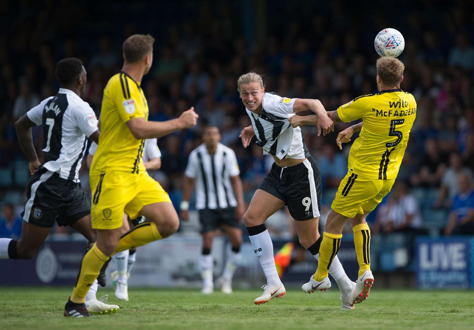 Tom Eaves asks questions of the Albion defence Picture: Ady Kerry