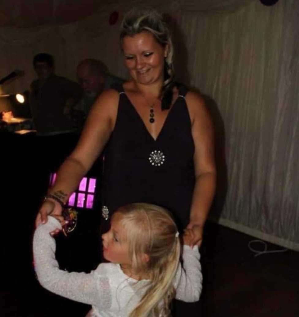 Rubie Boyton dancing with her mum, Kim Tucker, when she was younger