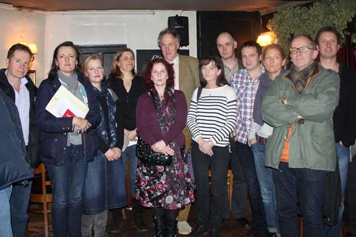 Barton Court parents at an earlier meeting with Julian Brazier MP