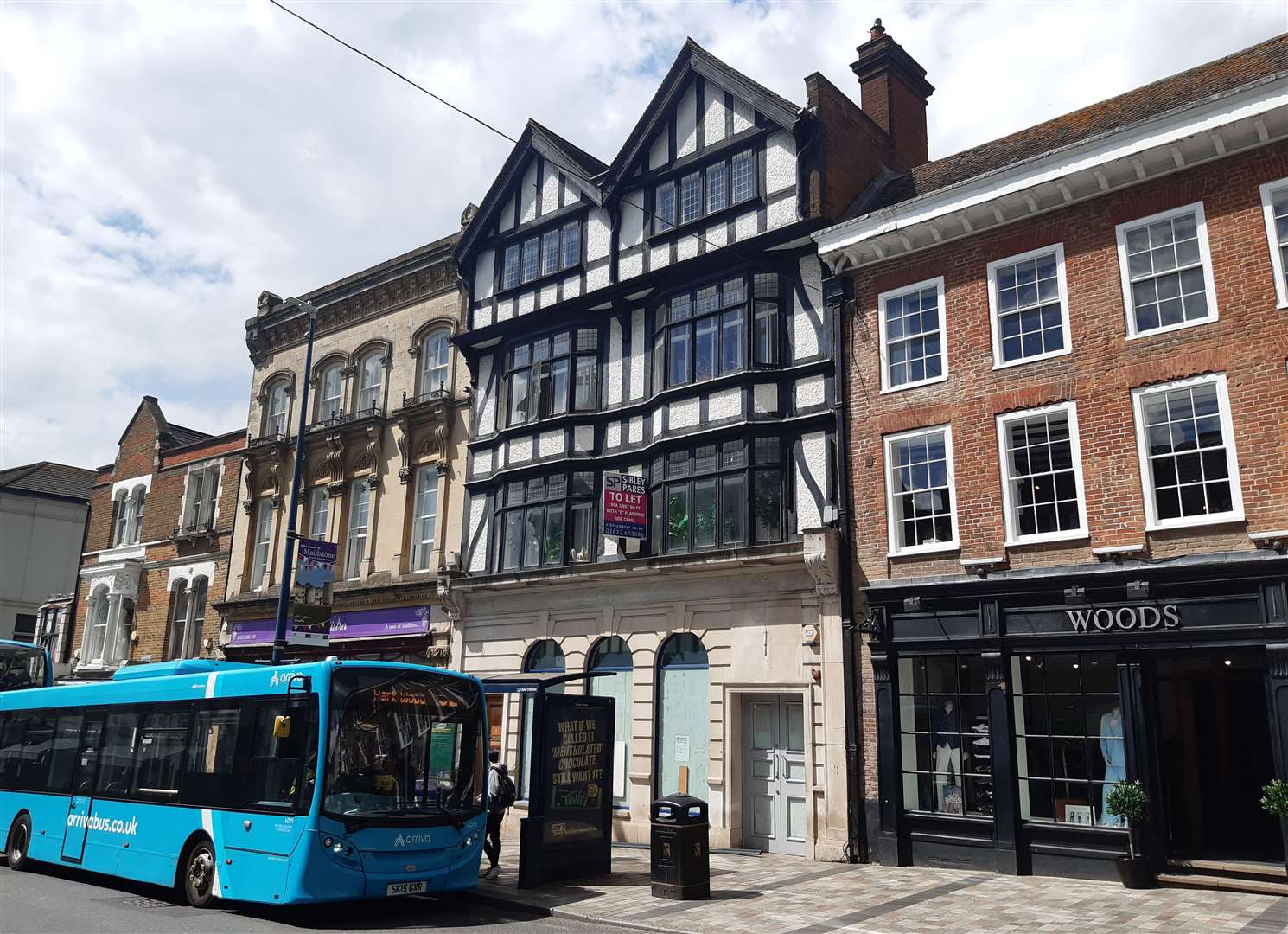 The building in Maidstone High Street, where a piece of timber fell onto the street below