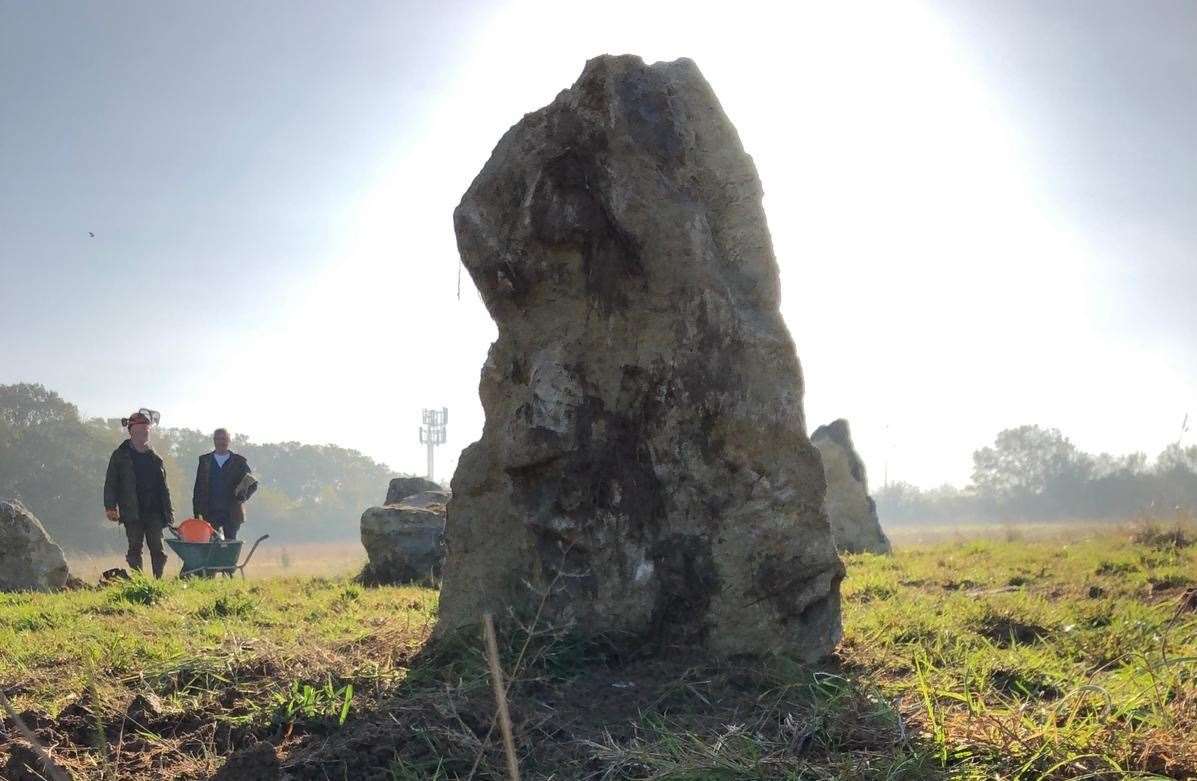 The weathered stones look as though they have stood in place for years