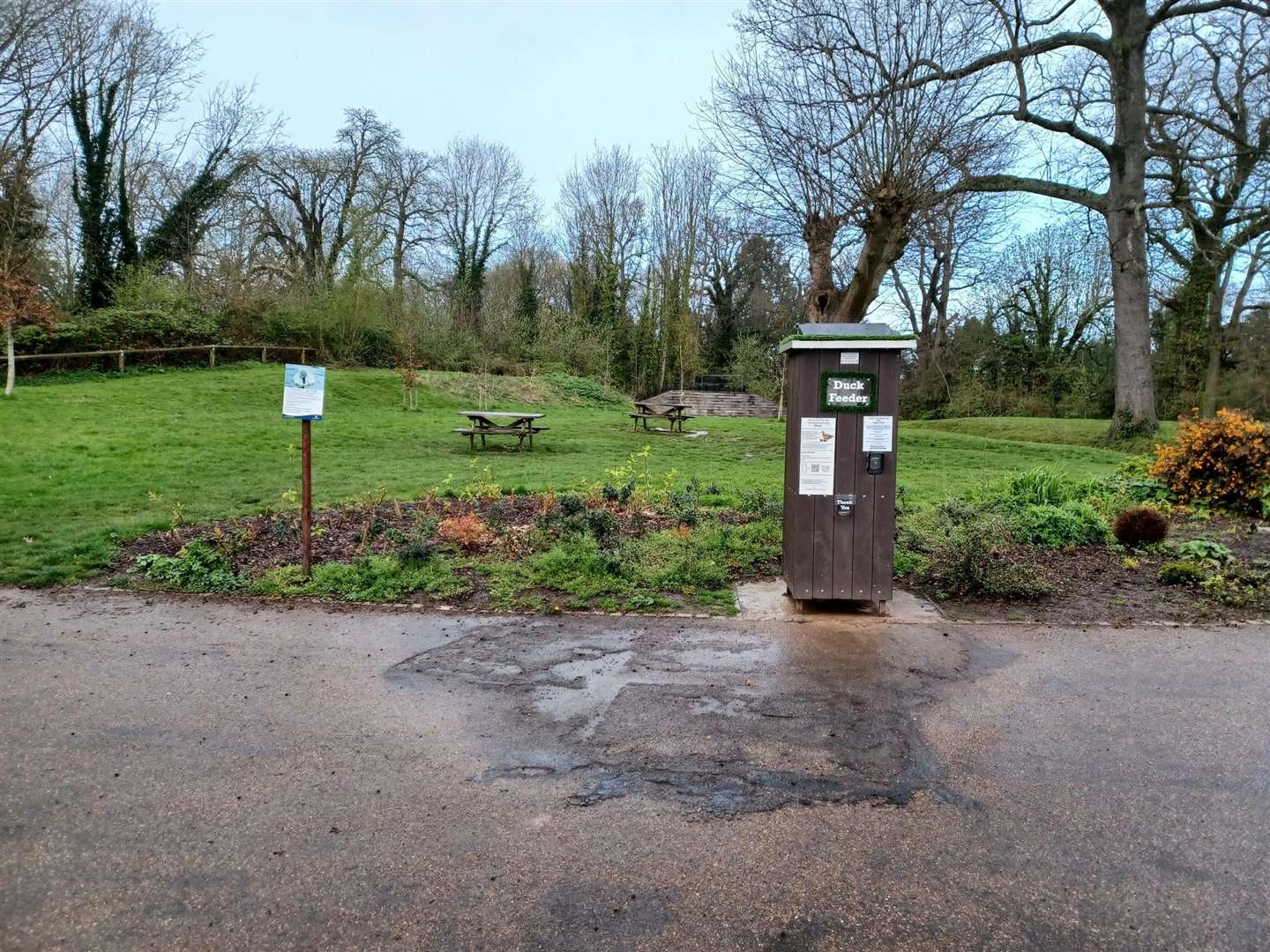 A duck feeder is in place which dispenses nutritious seeds for the animals. Picture: MBC