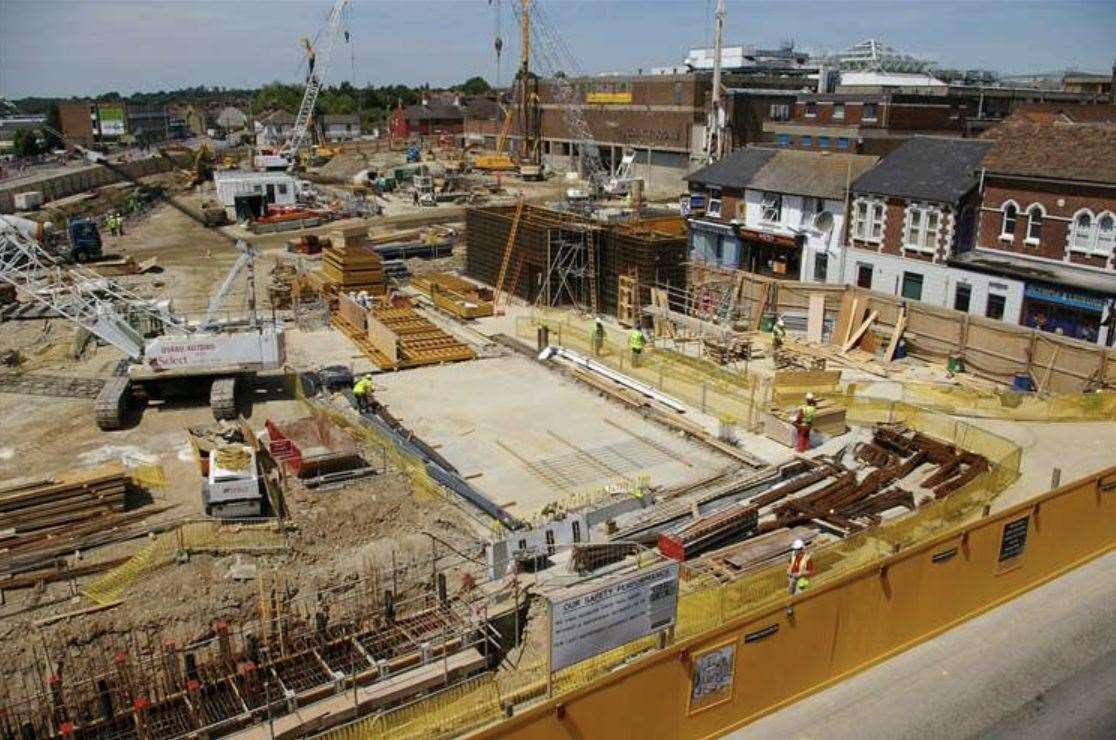 Debenhams under construction as part of the County Square, Ashford, expansion