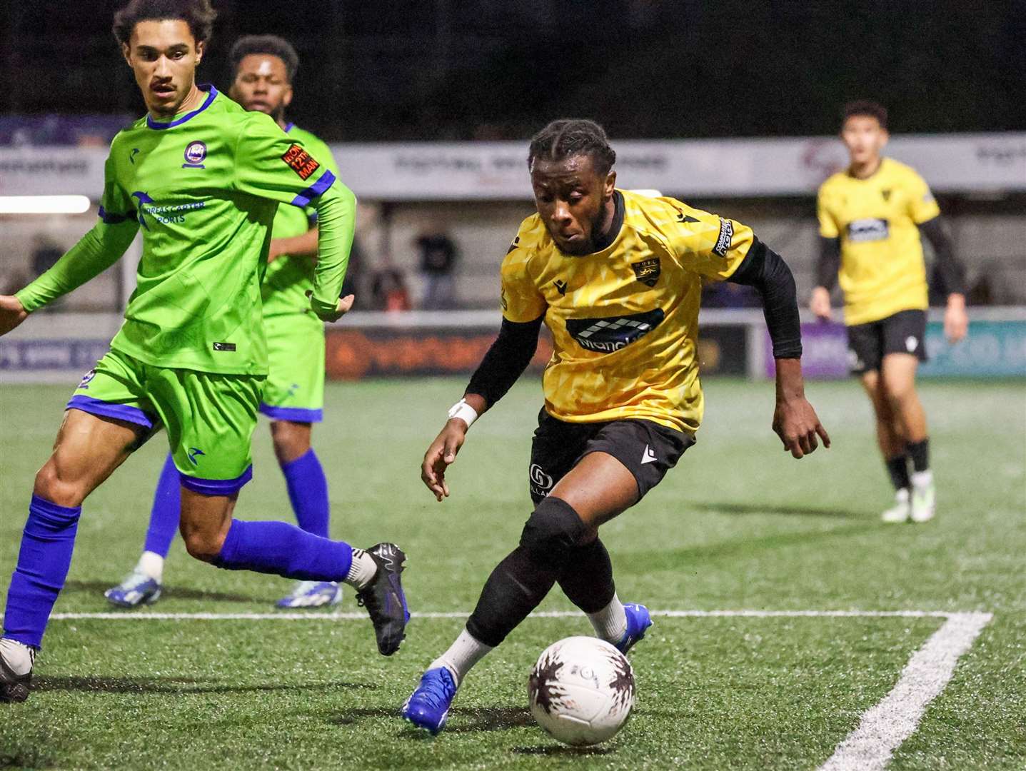 Jephte Tanga on the attack against Braintree. Picture: Helen Cooper