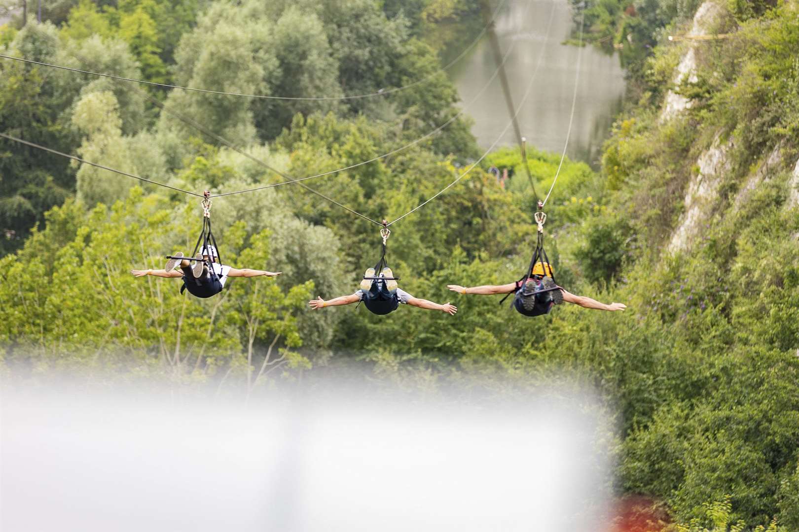 Hangloose's zip line at Bluewater is the longest in England