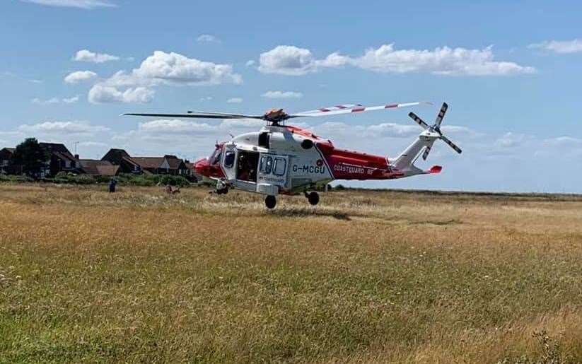 The coastguard search and rescue helicopter was called to help the search. Picture: HM Coastguard Margate