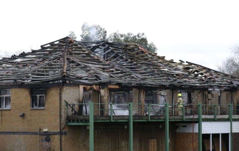 Fire crews at the former Broke Hill Golf Club near Sevenoaks. Picture: UKNIP