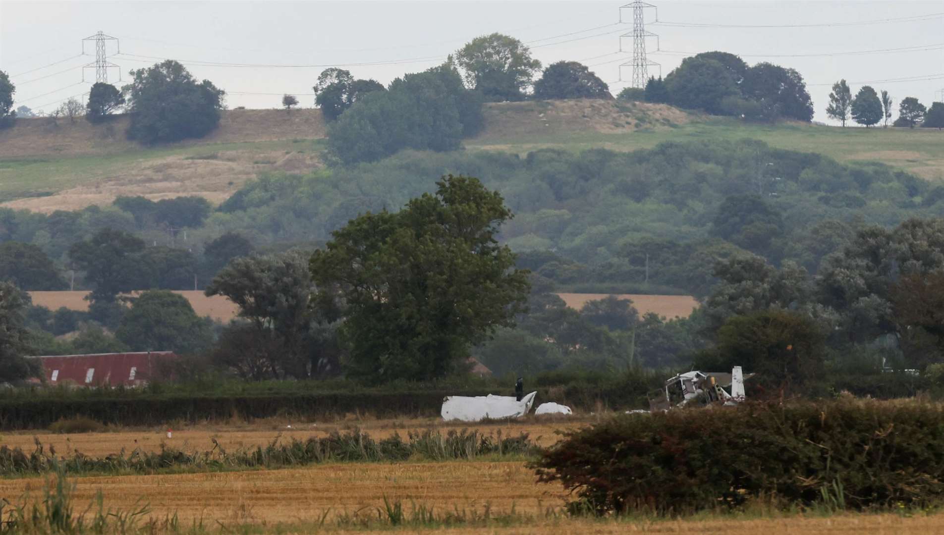 The white plane came down between Ruckinge and Bilsington. Picture: UKNIP