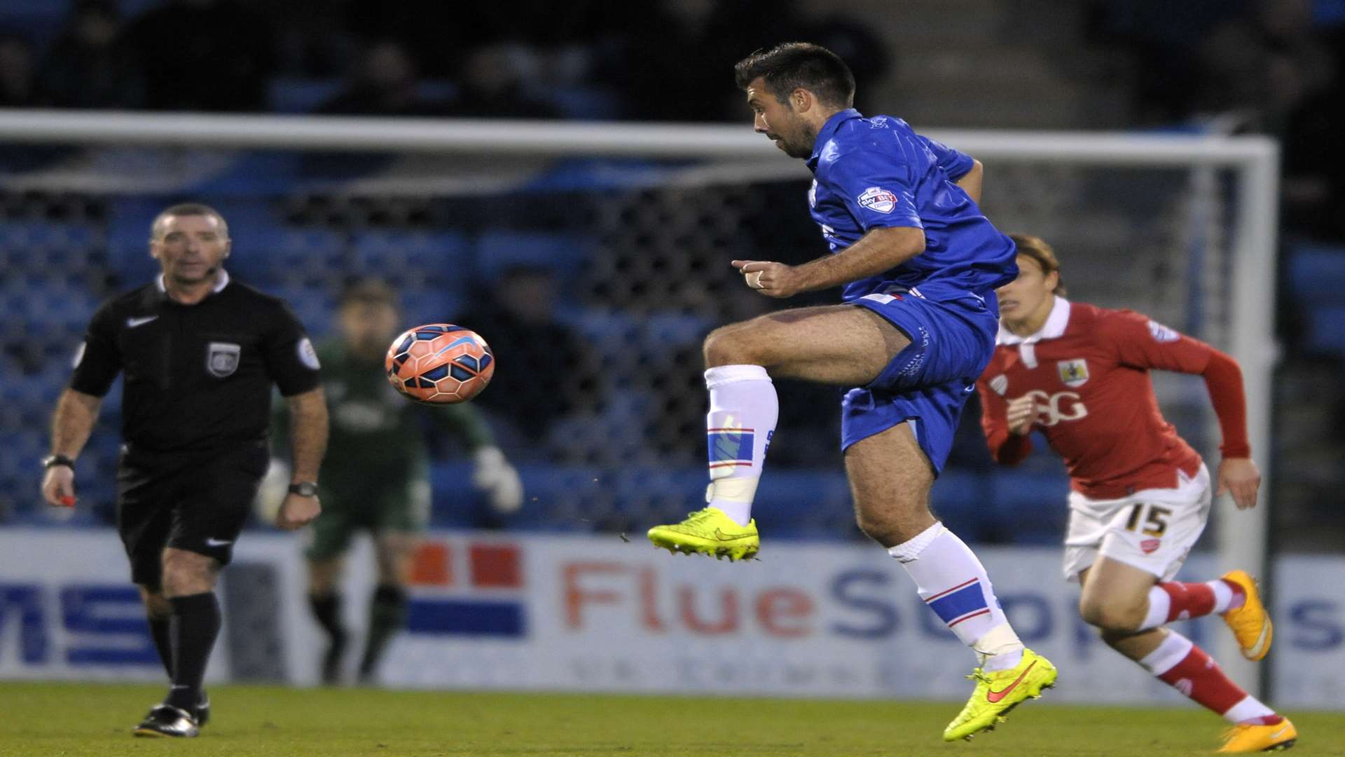 Michael Doughty in action against Bristol City Picture: Barry Goodwin