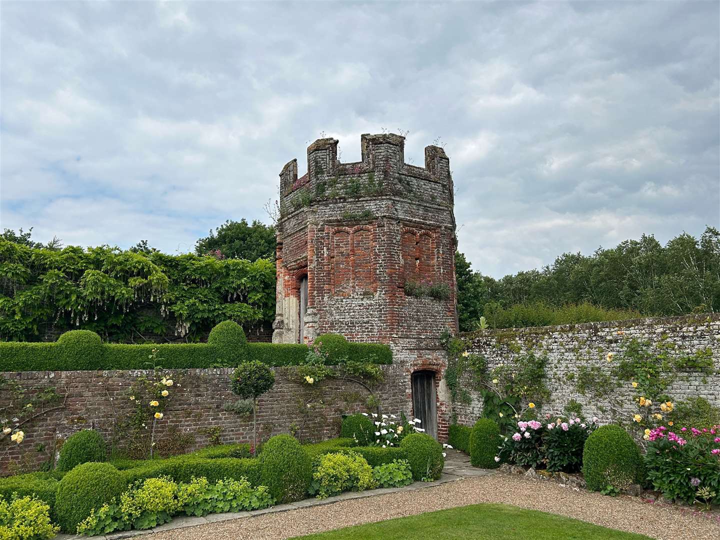 The turrets at the end of the garden date back to the 16th century