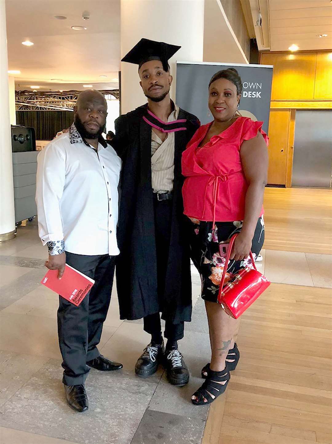 Thomas Harvey with wife Marcia at the graduation of son, Thomas Harvey Junior (Family handout/PA)